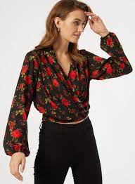 Dorothy Perkins Multi Rose Print Wrap Top