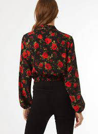 Dorothy Perkins Multi Rose Print Wrap Top