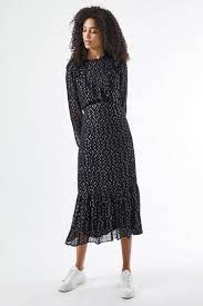 Dorothy Perkins Black and Silver Woven Midi Dress