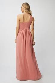 Little Mistress Coral One Shoulder Maxi Dress/Evening Gown