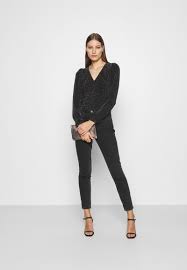 Dorothy Perkins Glitter Long Sleeve Ruched Top