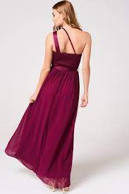 Little Mistress Mulberry Satin Maxi Dress