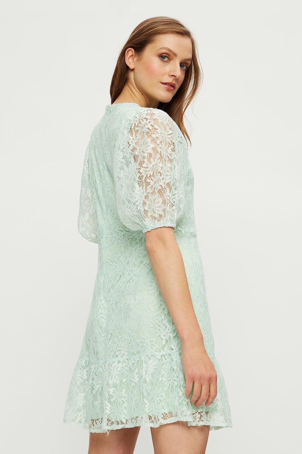 Dorothy Perkins Mint Lace Mini Dress