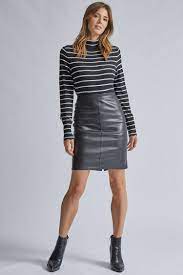 Black PU Midi Skirt